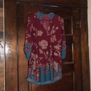 Blouse with a v-neck